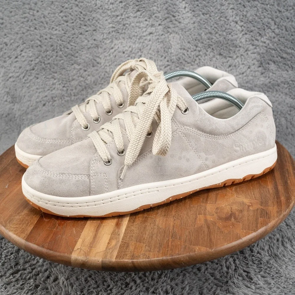 Simple Skate Shoes OS Mens Suede Canvas Low Top Skater Sneakers Size 11.5 Gray